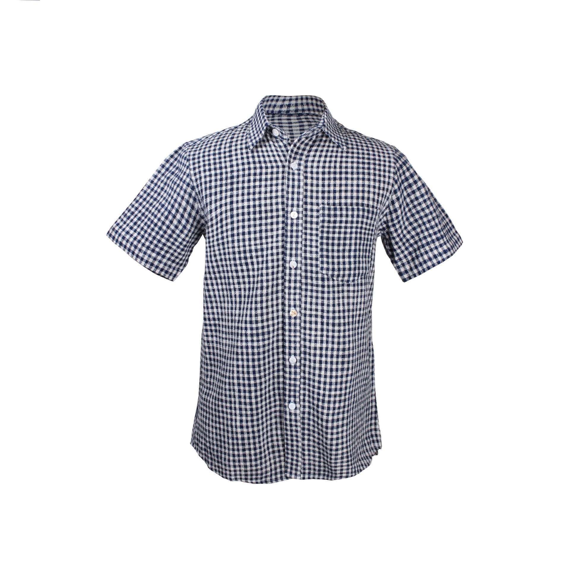 Checkered Short Cotton Shirt - Ock Pop Tok